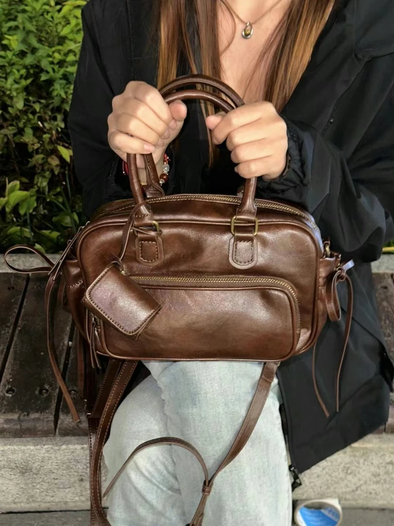 波士顿多休闲背包｜韩国东大门人气王韩女波士顿百搭保龄球包