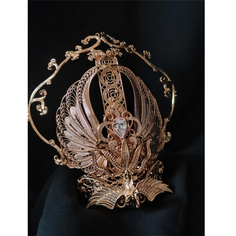 汉服头冠束发冠男女通用朱雀神君发冠复古风古装武侠仙气簪子套装