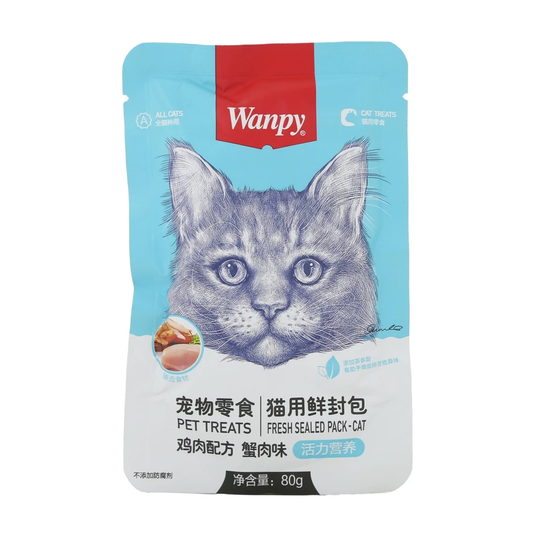 wanpy/顽皮宠物零食80g 鸡肉味蟹肉味