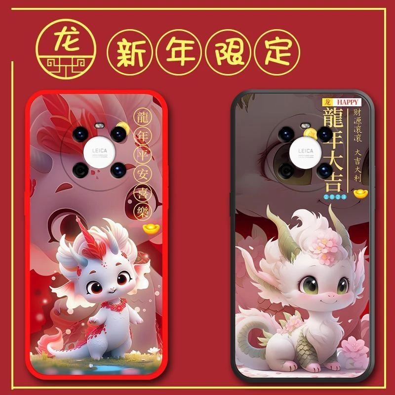 华为mate40手机壳OCE-AN10防摔全包边龙磨砂可爱卡通网红新年款潮