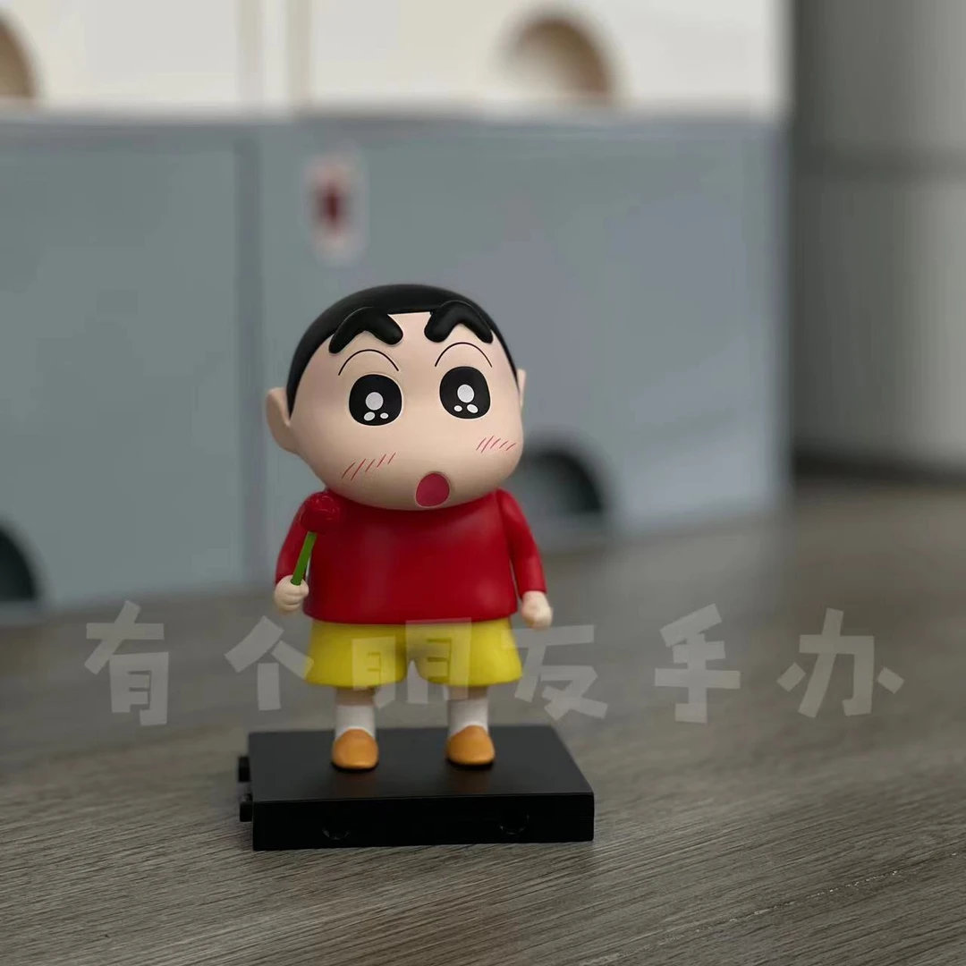 拍一发二 玫瑰花小新Q版10CM可拆小新站姿礼物摆件解压手办公仔