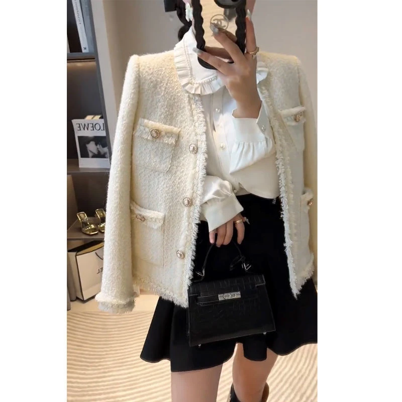 小香风外套女2025春秋新款气质洋气中国风粗花呢上