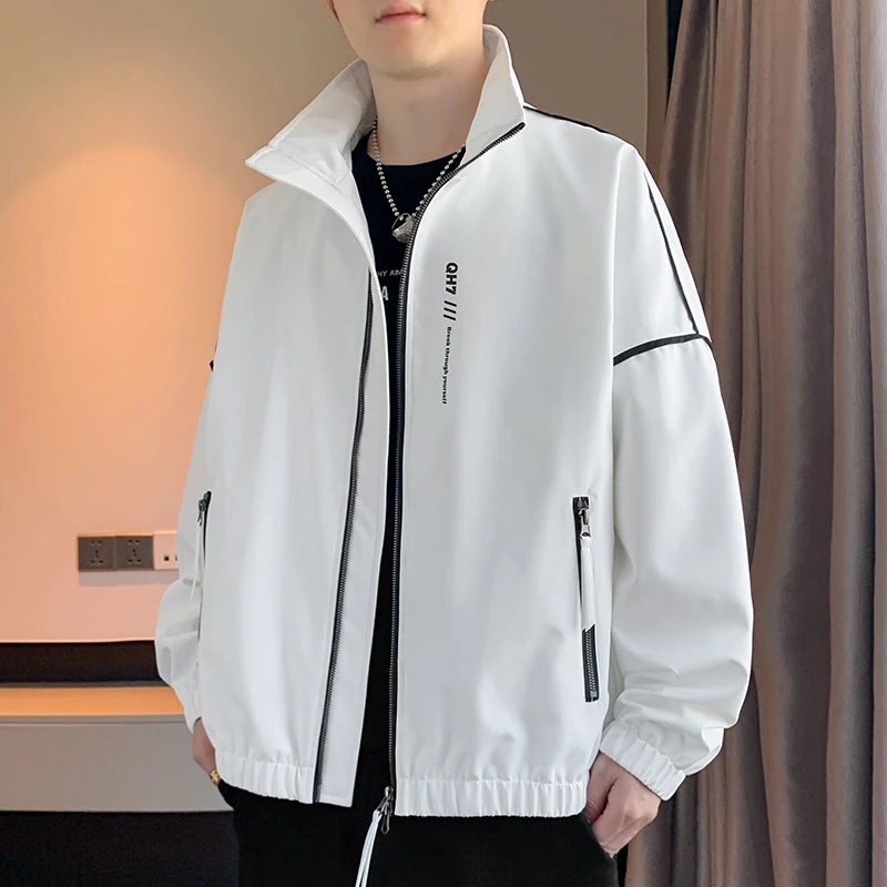 玛斯柏夹克外套男士秋冬季新款潮牌宽松立领衣服简约休闲百搭男装