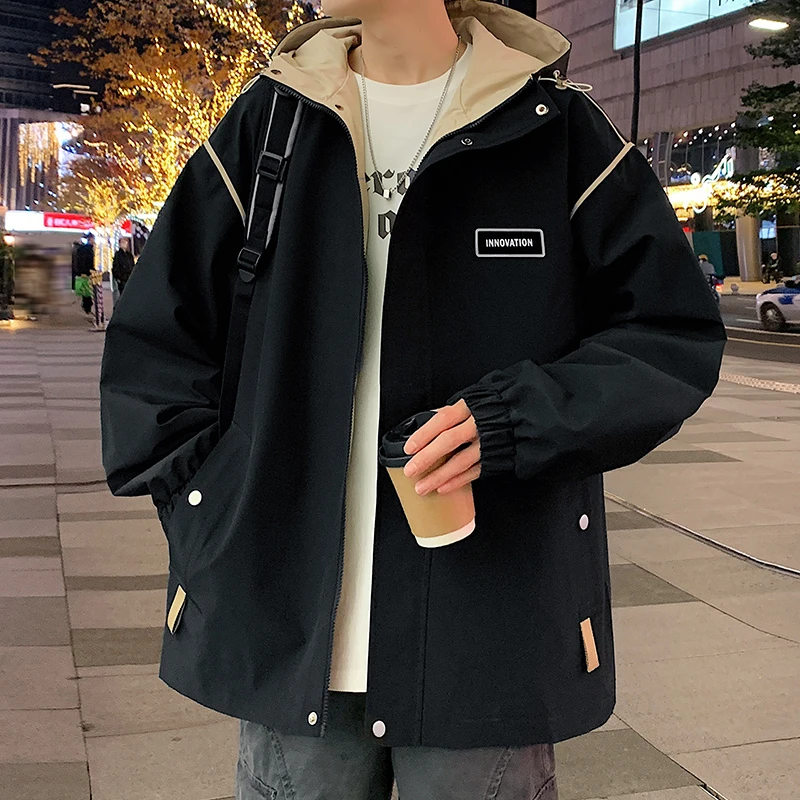 玛斯柏休闲夹克男士春秋季2025新款潮牌宽松痞帅潮流港风男生外套