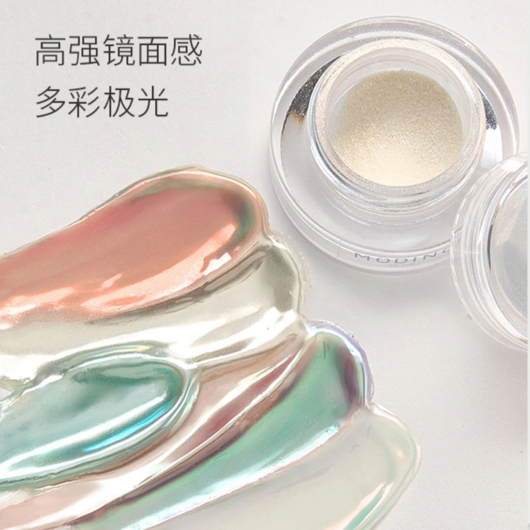 美甲板板月光粉网红天空之镜月光粉美甲银色魔镜粉渐变珍珠粉流行