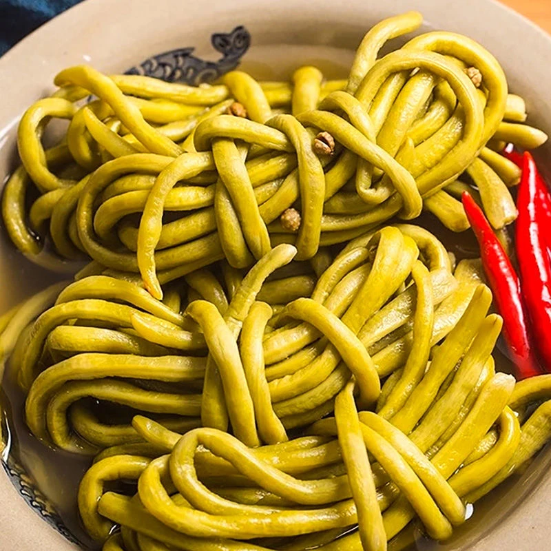 湖南传统农家酸豆角腌豇豆口感脆嫩鲜香新鲜应季酸豆角开胃下饭菜