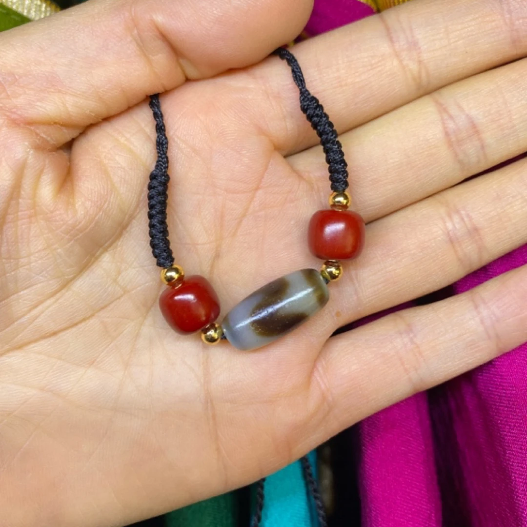 合金玻璃项链 藏式女性锁骨项链