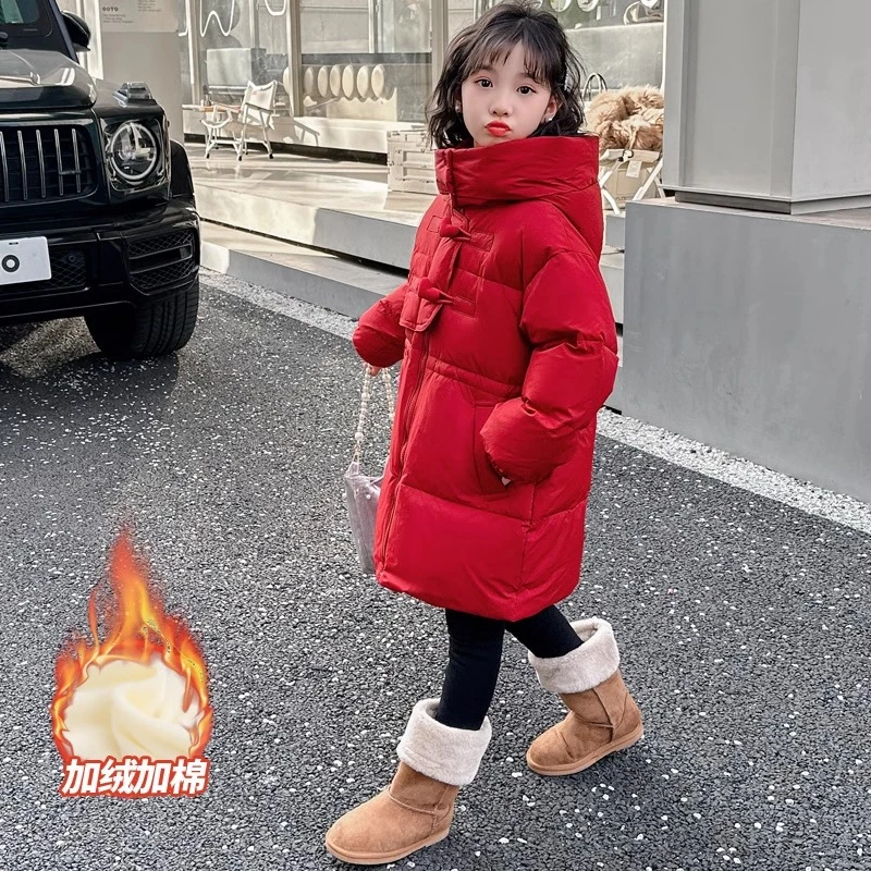 秋千坠女童棉服冬装外套2024新款儿童秋冬棉袄加厚中大童冬季拜年