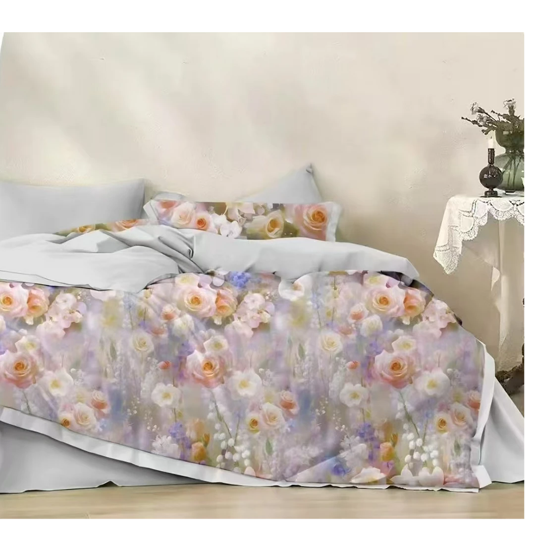 单人被罩【遇见-紫】1.5×2米斜纹亲肤简约加厚印花磨毛学生蓝色