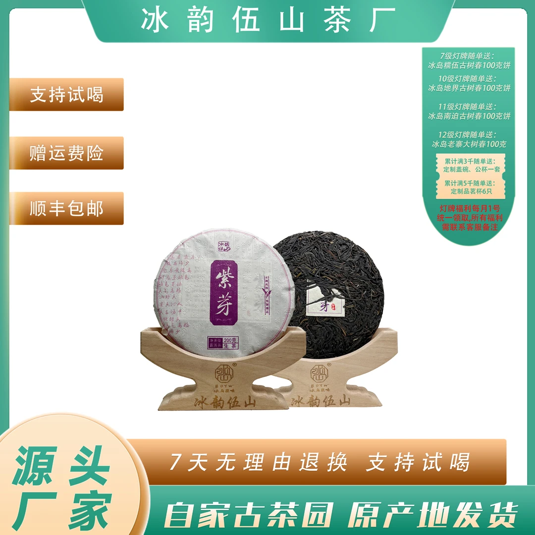 冰韵伍山 21年 紫芽200g春茶 普洱生茶