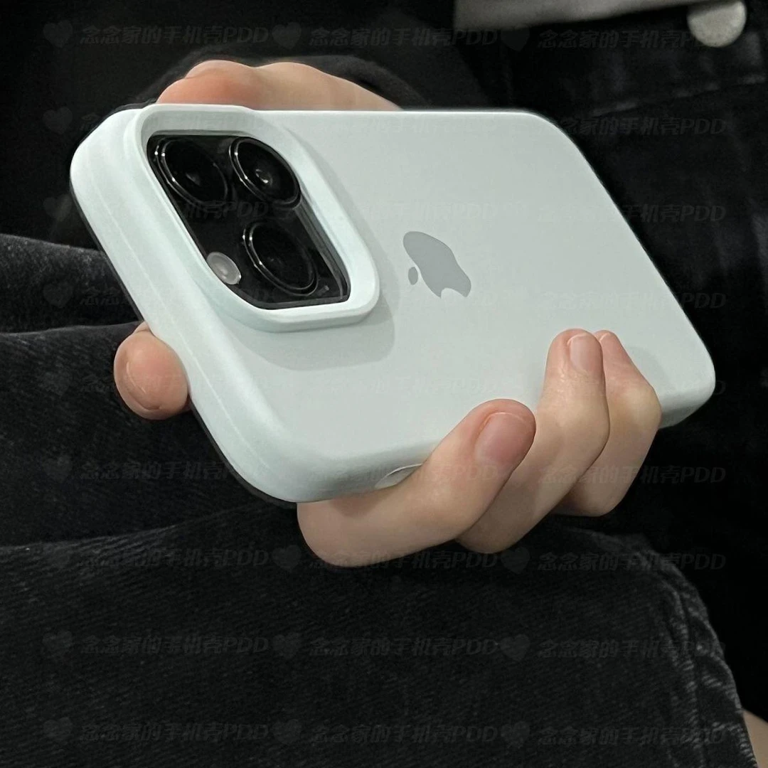 牛奶蓝液态硅胶手机壳iphone14大孔12/13/15Promax简约防摔X/XS套