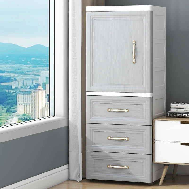 40cm开门收纳柜塑料厨房夹缝柜家用玩具零食杂物储物柜浴室置物柜