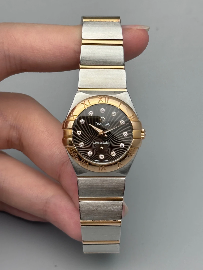 95新 Omega/欧米茄 咖面钻刻星座24mm间金款