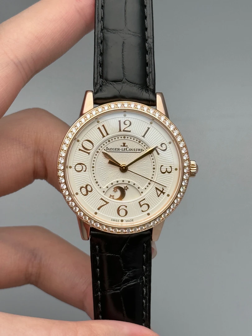 99新 Jaeger-LeCoultre/积家 积家约会34mm月相金表