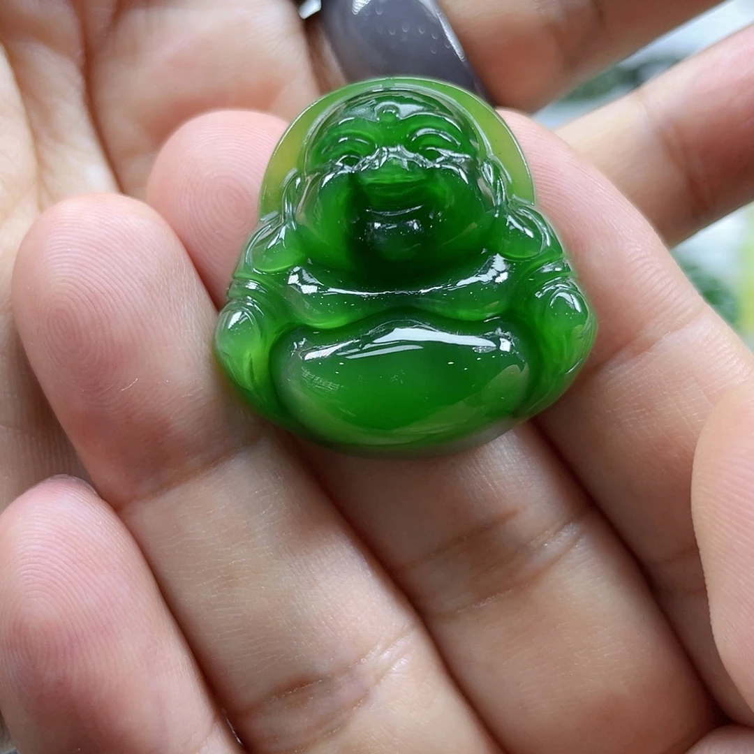 和田玉（碧玉）颈饰未镶嵌弯***亮