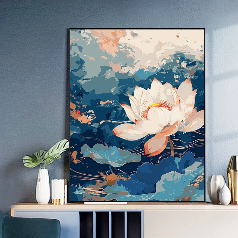 数字油画DIY装饰画零基础礼物花卉风景解压动物填色卧室客厅礼物