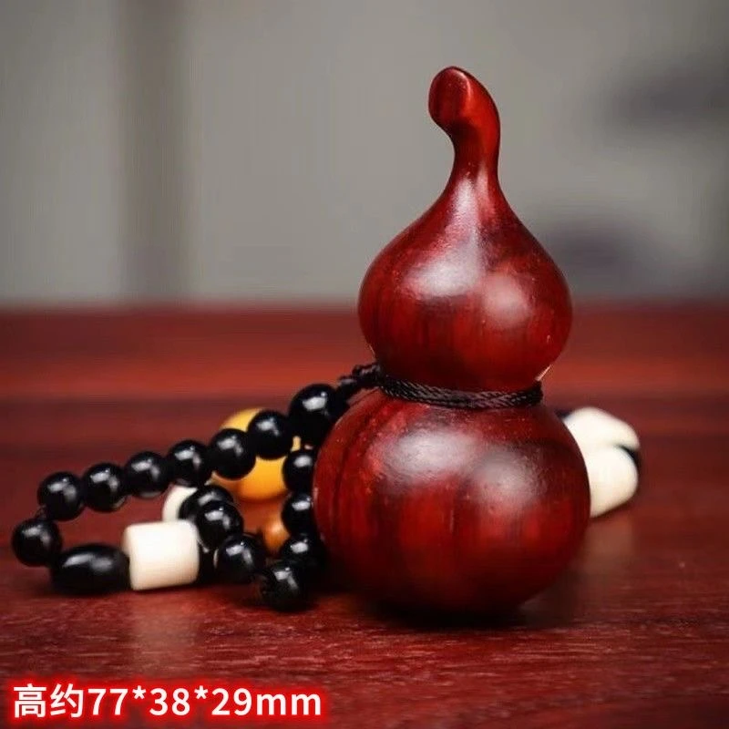 非洲紫檀葫芦手把件手工雕刻小葫芦手把件纯天然招财手盘葫芦礼品