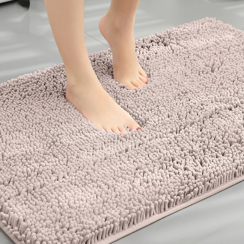 纯色加厚雪尼尔地垫卫生间毛绒毯子浴室门口垫子吸水防滑地毯脚垫