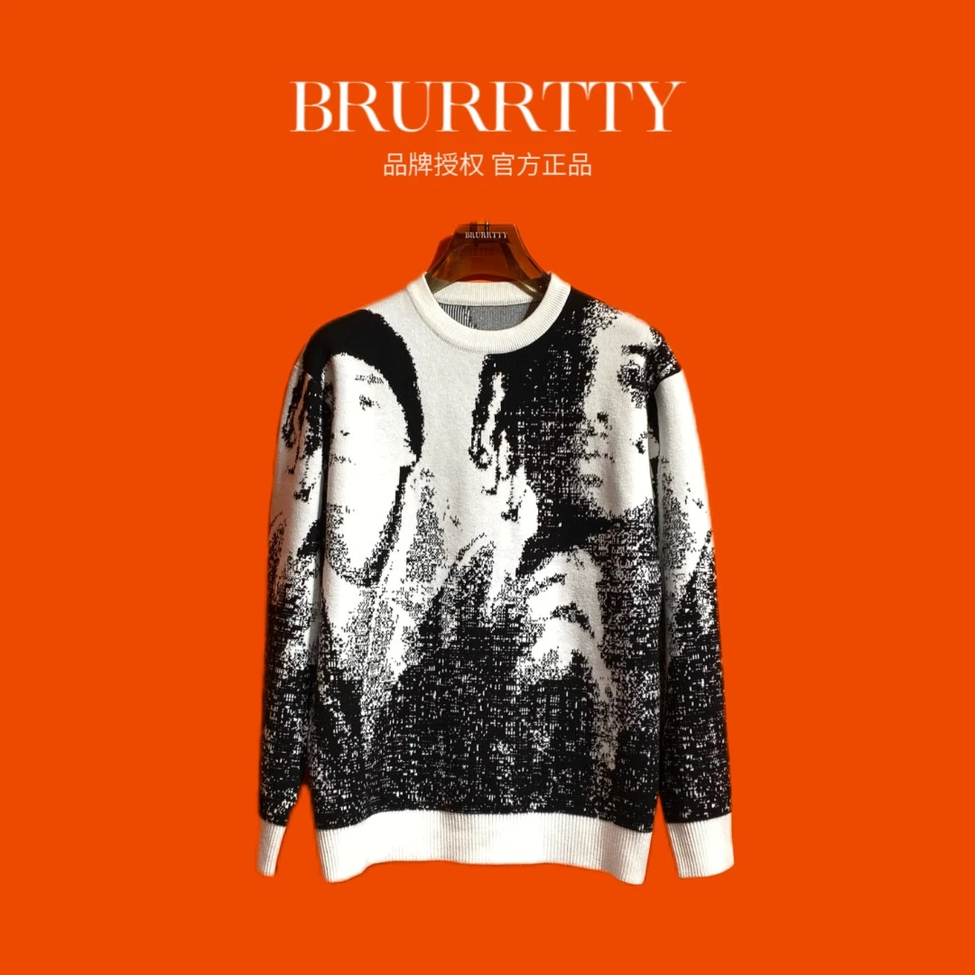 【奢潮定制】BRURRTTY/2181秋季新款潮牌色织潮人头毛衣
