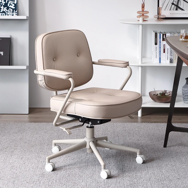 阿勒夫耶家用电脑椅子真皮升降舒适久坐办公学习书桌书房转椅学生
