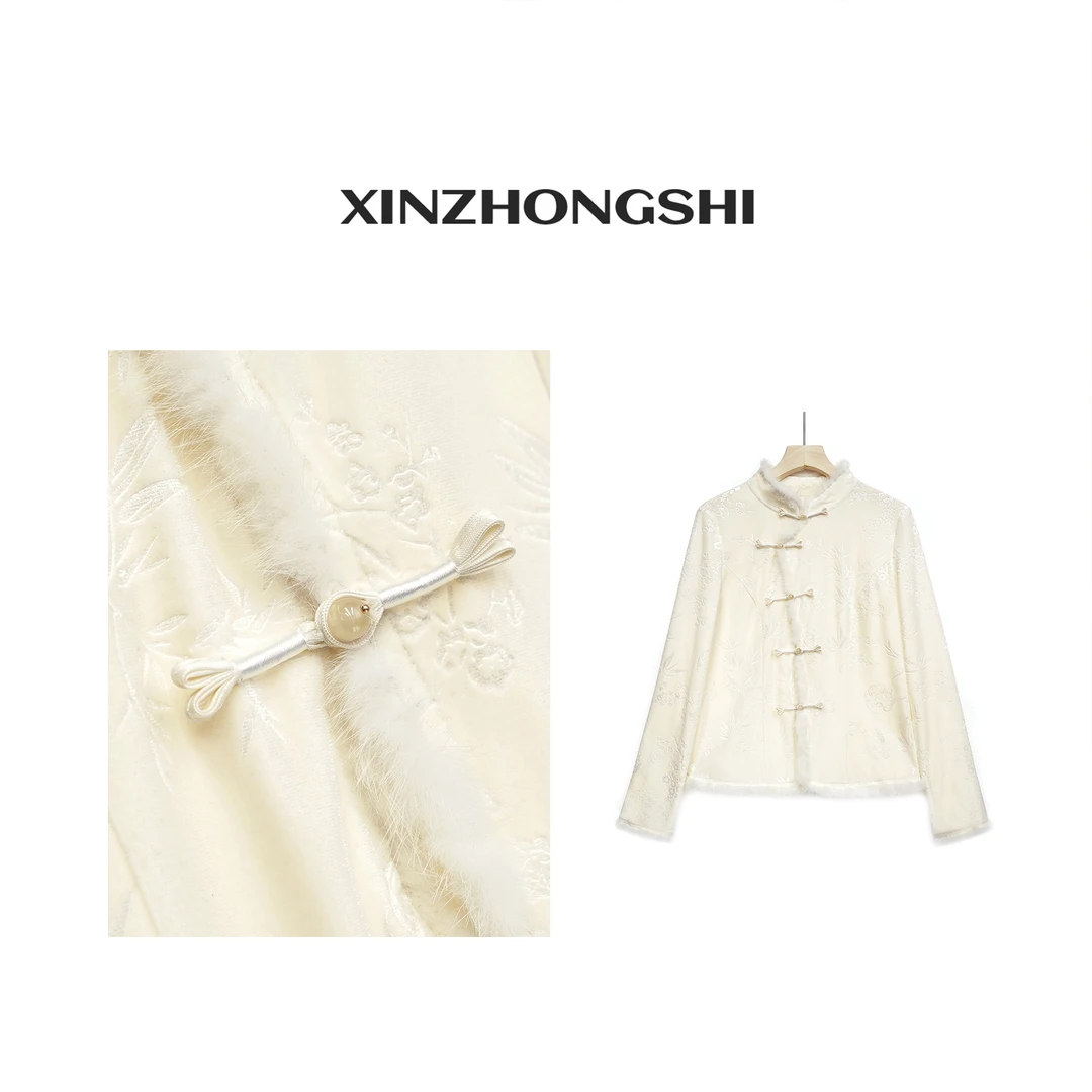 CJ（雪绒花）新中式2024秋冬提花衬衫中式百搭红人上新FB24111102