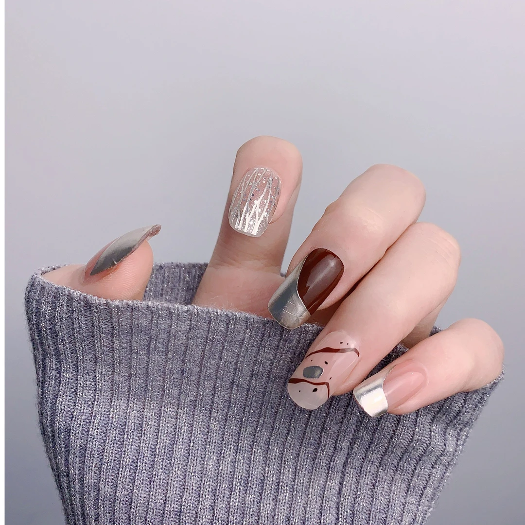 奵澜【三体229】新款红色金属质感闪片美甲贴纸