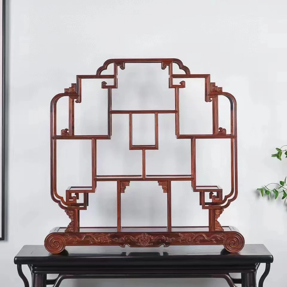 017 大红酸枝方形博古架