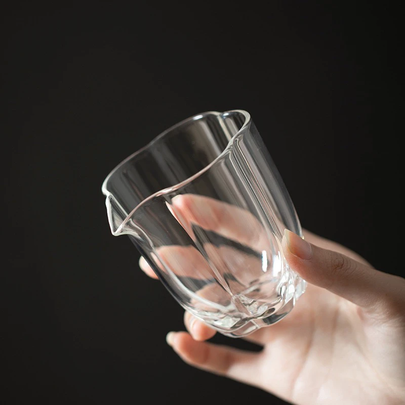 花口公杯六角公杯耐高温高硼硅玻璃分茶器公道杯