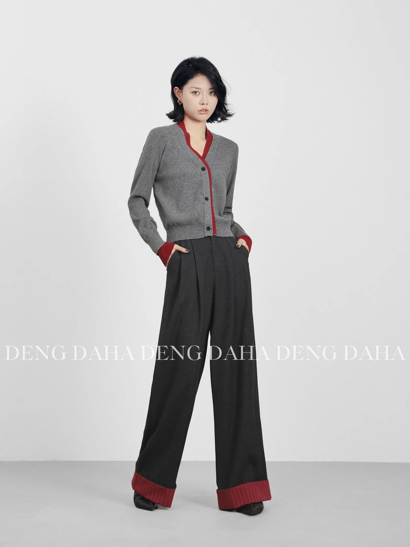 「秋日信笺」秋季假两件慵懒风长袖休闲针织衫HBZC641122 nnassa