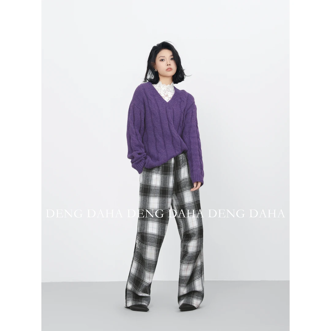 「韵律编制」秋冬麻花毛衣套头针织衫上衣HBZK641145