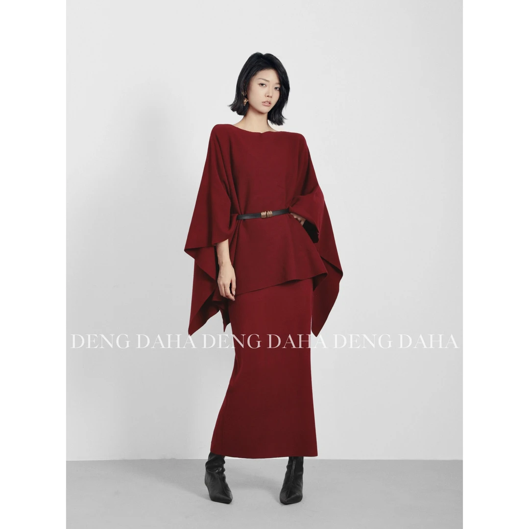 「温柔限定」慵懒风复古不规则宽松蝙蝠袖针织衫HBZE917218 nnassa