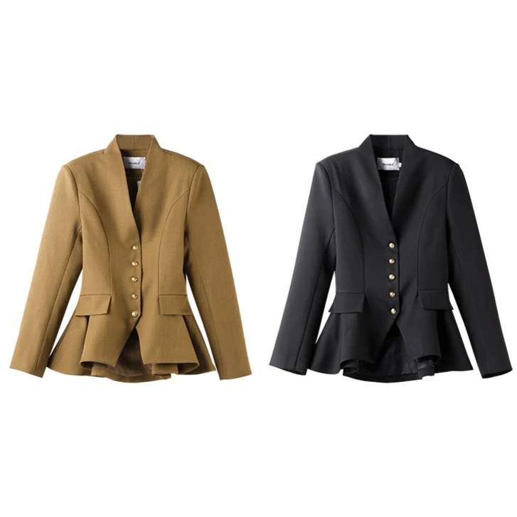 【好】「芭蕾舞者」秋季新款修身复古花瓣裙西装外套女 HBZC611182