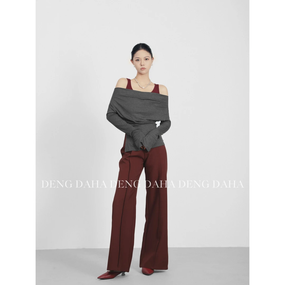 「秋日细语」2024新款早秋不规则假两件毛织上衣HBZC641112  nnassa