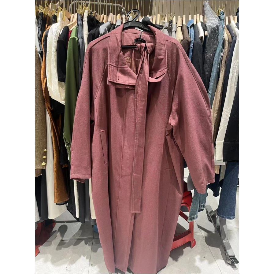 「大哈」2024新款韩系流行高级赫本风长款风衣HBZA917009  nnassa