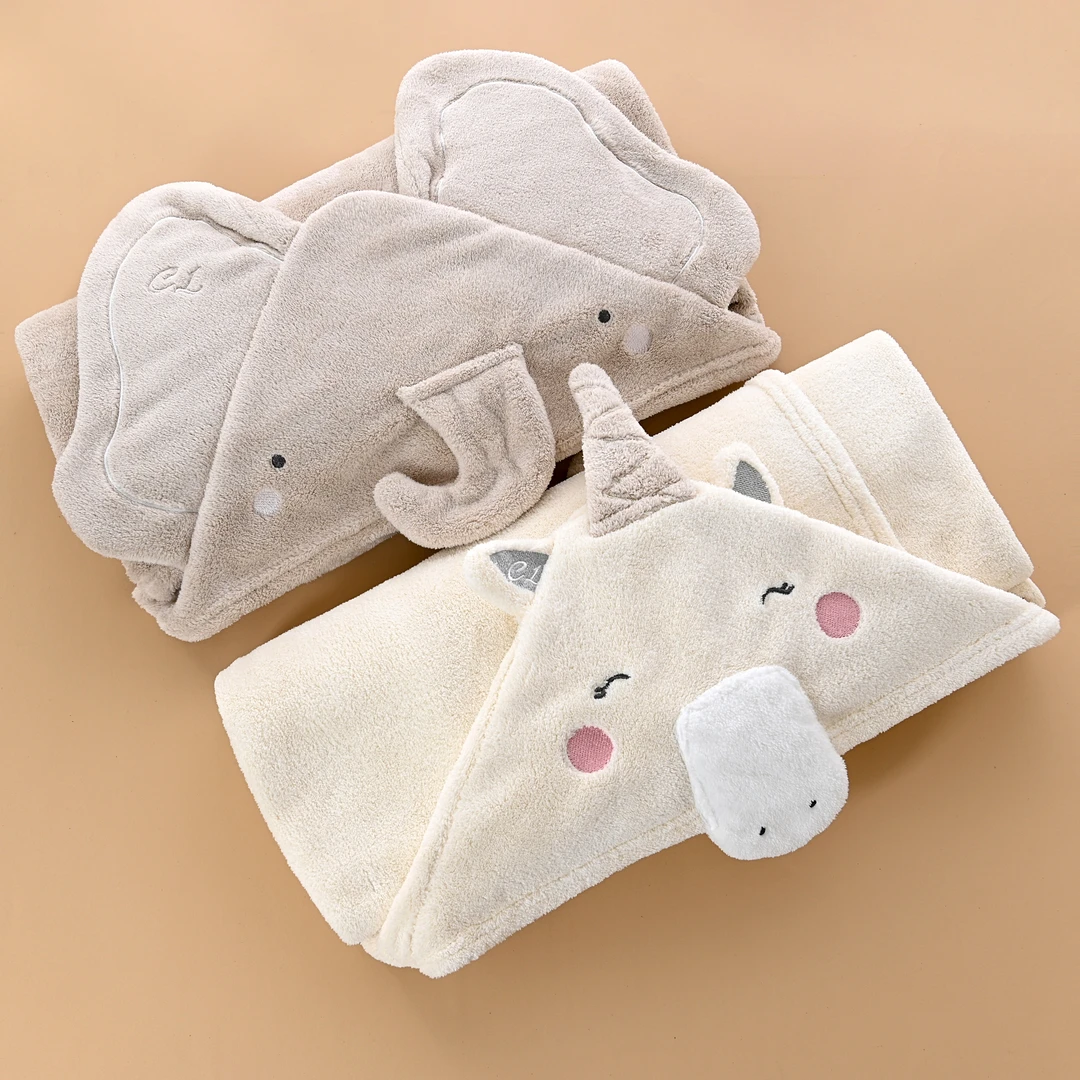 初莱婴儿浴巾宝宝超软吸水带帽斗篷浴袍新生儿