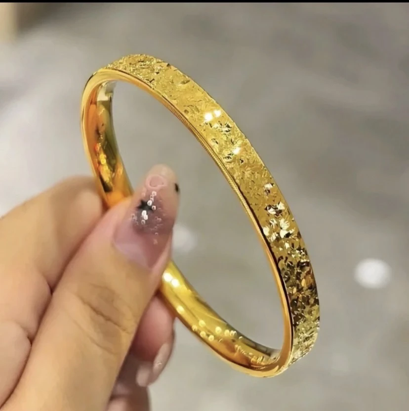 铜合金手镯  【精工版新款爆闪碎冰冰手镯】金色轻奢爆闪手镯百搭