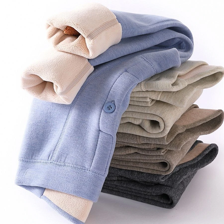 秋冬内穿校服神器男童高腰加绒加厚保暖裤女童一体绒加长护膝棉裤