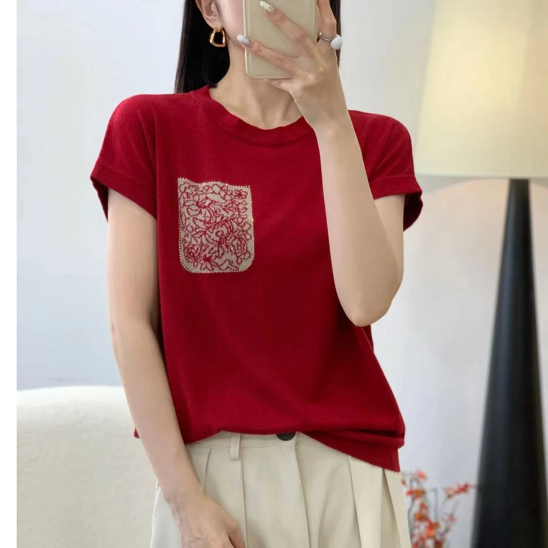 秋季时尚女式显瘦百搭圆领小衫