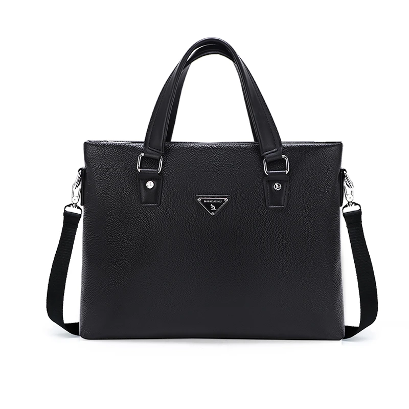 【袋鼠官方正品】2024新款头层牛皮电脑包公文包大容量商务包