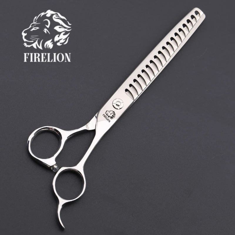 【安妮老师推荐】火狮FIRELION7寸宠物店美容开荒型鱼骨剪刀打薄剪