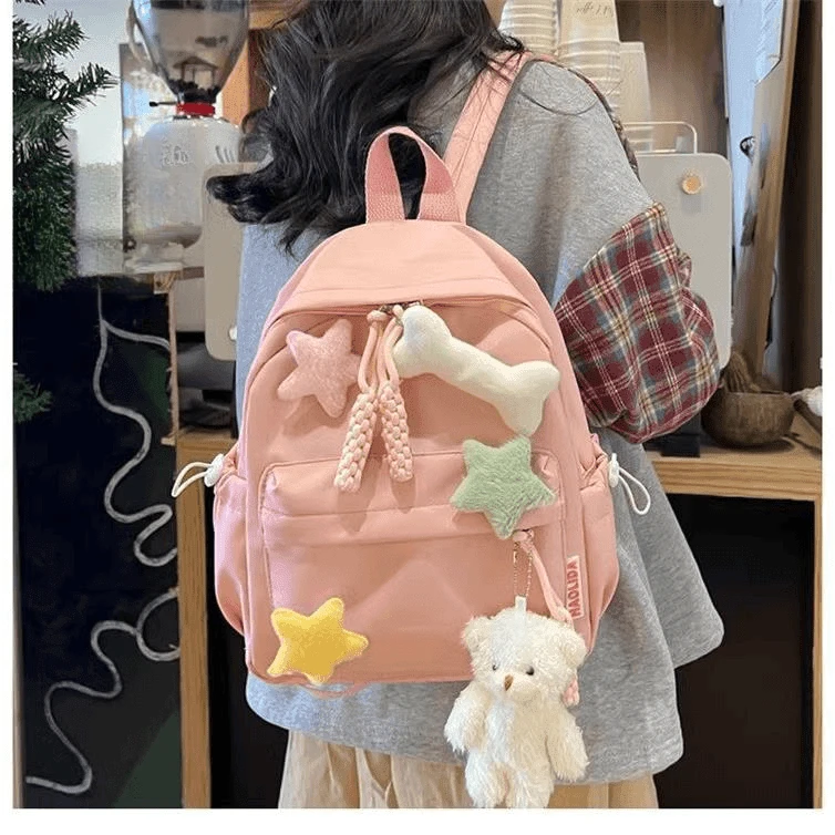 简约百搭学院风书包高中生学生少女心少年感小清新双肩包背包G56