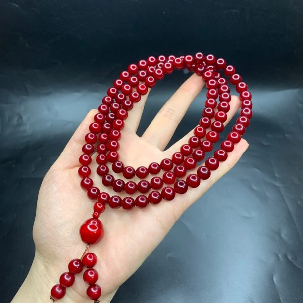 精品红油0.8规格琥珀木男女式文玩手串项链