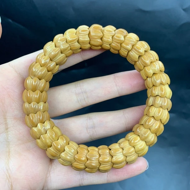 猴头核桃手串纯手工雕刻无相六方老型文玩男女单圈手串