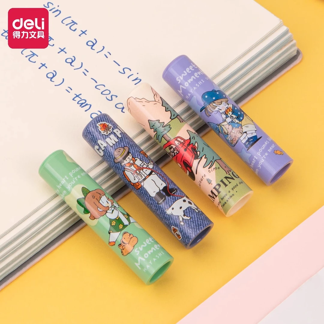 Deli/得力铅笔套铅笔帽小学生保护套学生笔盖卡通可爱加长延长器