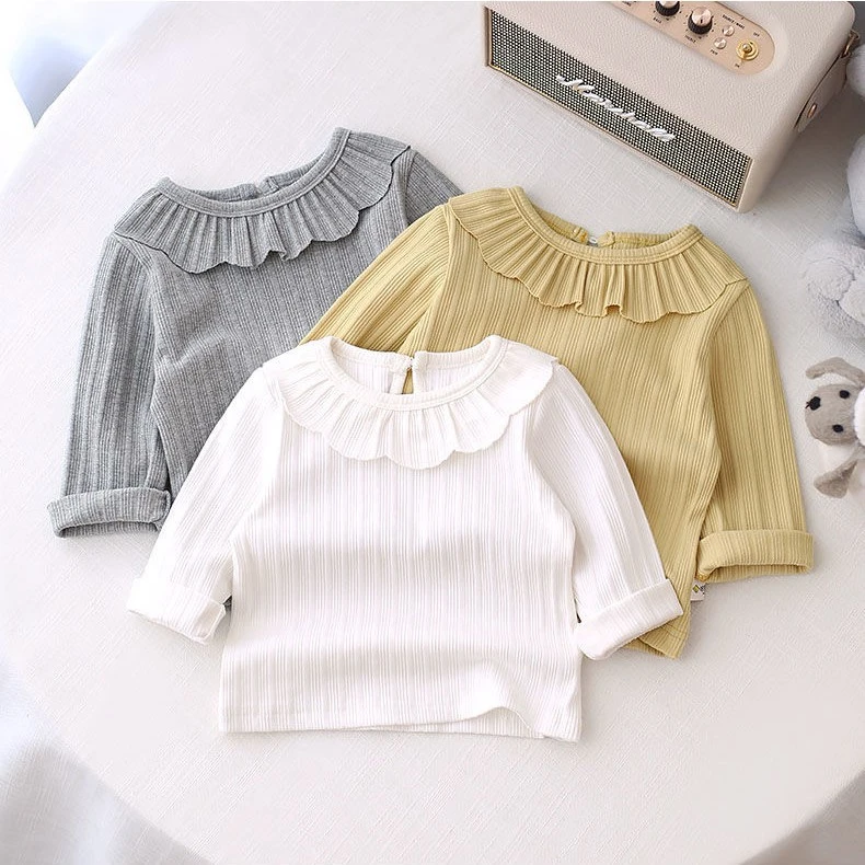 新款秋季娃娃领打底衫20243百搭不撞衫韩版洋气女童潮流中小童