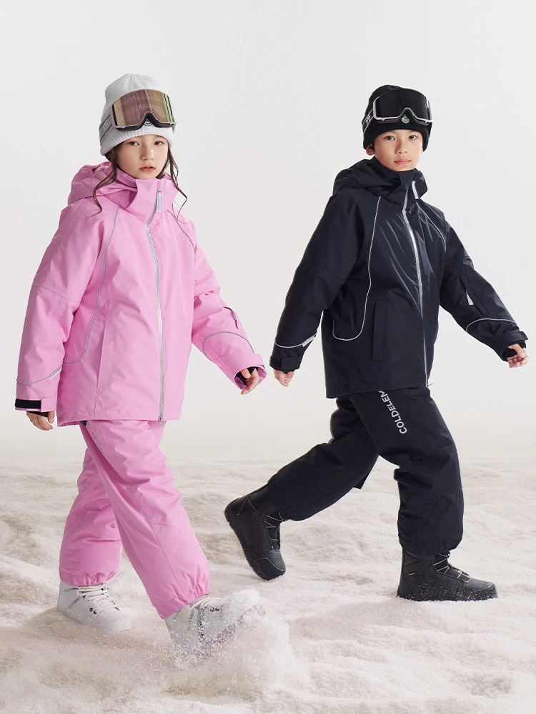 冷元素儿童夹克男女童新款滑雪服日常可穿滑雪服男女学生保暖雪服