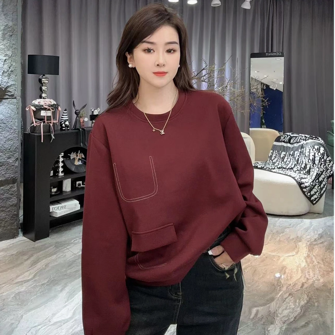 小凉家5809*时尚休闲长袖T恤卫衣洋气别致上衣女