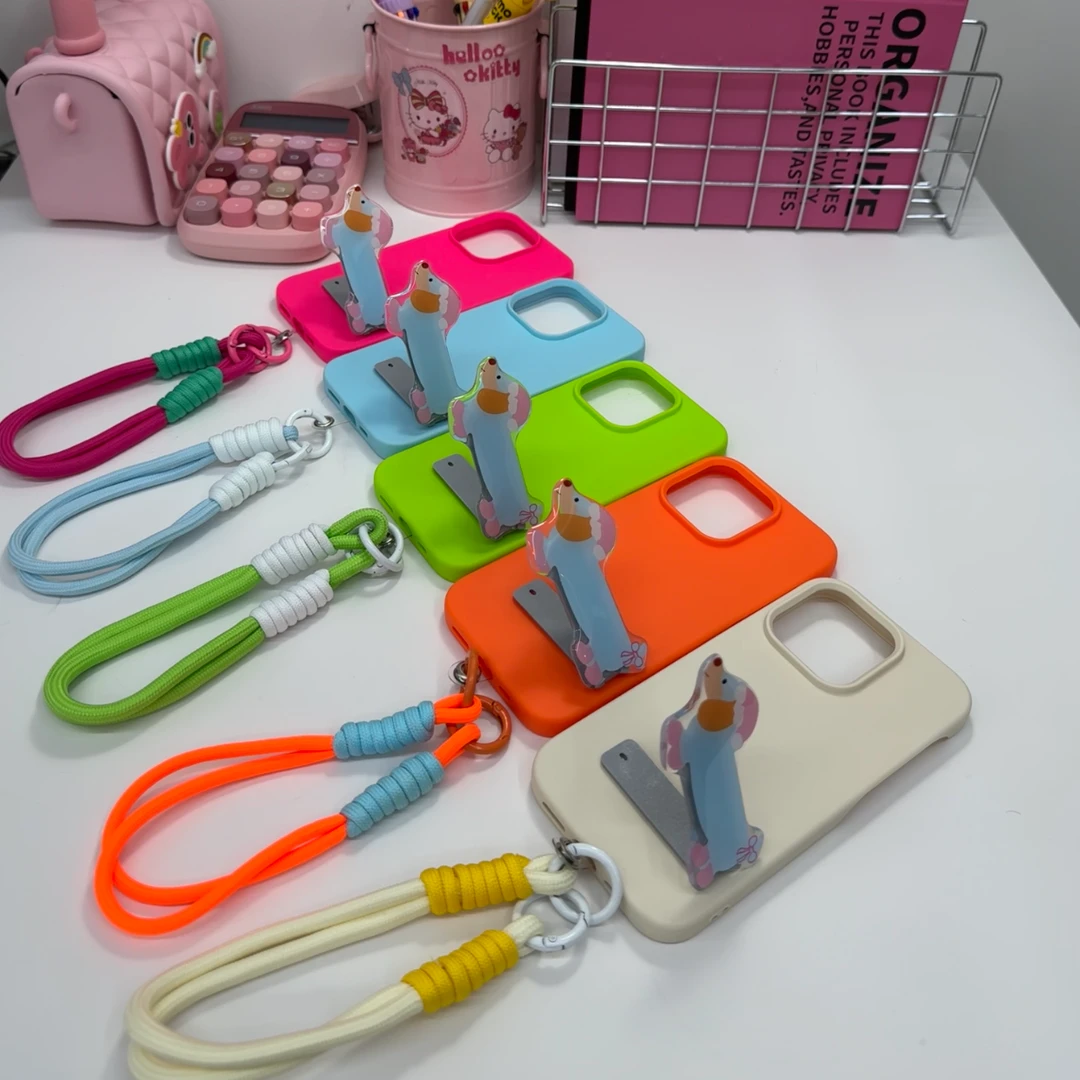 欧克里里腊肠狗适用iPhone15/14promax苹果12/13支架挂绳手机壳11