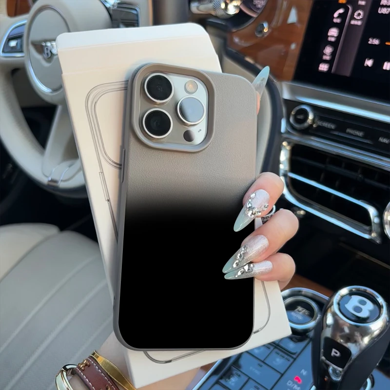 欧克里里创意渐变荔枝纹适用iphone15/16手机壳苹果14/13/12/11壳