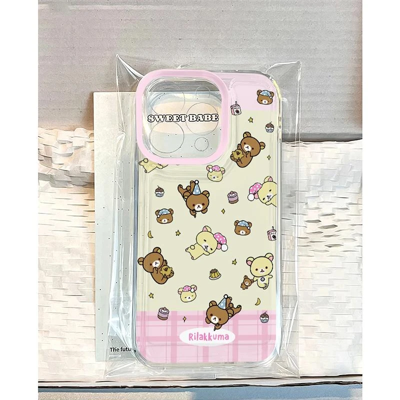 欧克里里软萌轻松熊适用苹果16/15/13手机壳华为vivo小米14oppo套